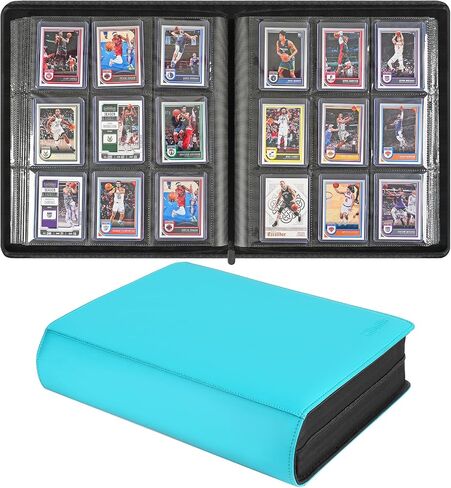 9 Pocket TopLoader Binder, Holds 360 3"x4" Toploader Hard Cases, Sleeves Card Collection Binder, 20 Double Sided Pages, Compatible with Trading & Sports Holder - Red in Kuwait