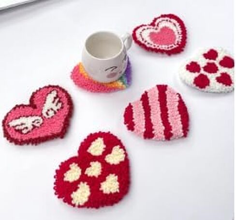Huacan 7 Pcs Breakfast Punch Needle Coaster Kit, Punch Needle Embroidery Kit for Adults Beginners in Saudi Arabia