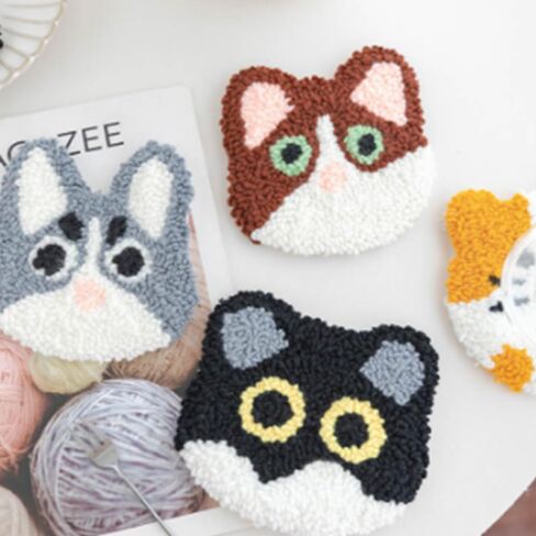 Huacan 7 Pcs Breakfast Punch Needle Coaster Kit, Punch Needle Embroidery Kit for Adults Beginners in Saudi Arabia