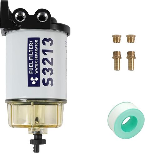 S3213 مرشح فاصل مياه الوقود البحري للوحات الخارجي ياماها والزئبق مع 3/8 "Barb & 1/4" NPT يحل محل# 35-60494-1 ، 18-7932-1 ، 18-17928 و 35-8090977 in Saudi Arabia