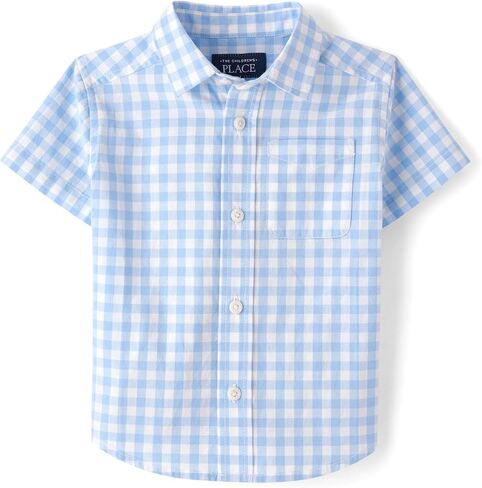 The Children's Place ، Baby Boys ، و Toddler Poplin Short Sleeve Button Down Down ، Applemint ، 18 شهرًا ، 24 شهرًا in Kuwait