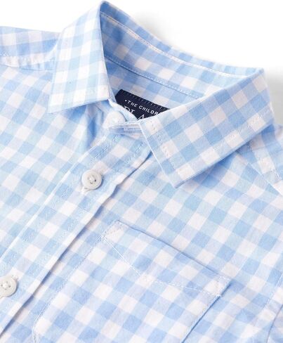 The Children's Place ، Baby Boys ، و Toddler Poplin Short Sleeve Button Down Down ، Applemint ، 18 شهرًا ، 24 شهرًا in Kuwait