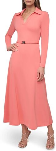 DKNY Women Long Long Collared Neck Collared Collared Belt Belt Belt Maxi Dress in Saudi Arabia