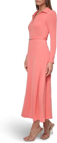 DKNY Women Long Long Collared Neck Collared Collared Belt Belt Belt Maxi Dress in Saudi Arabia