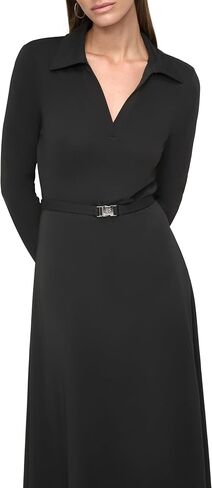 DKNY Women Long Long Collared Neck Collared Collared Belt Belt Belt Maxi Dress in Kuwait