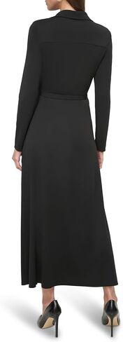 DKNY Women Long Long Collared Neck Collared Collared Belt Belt Belt Maxi Dress in Kuwait