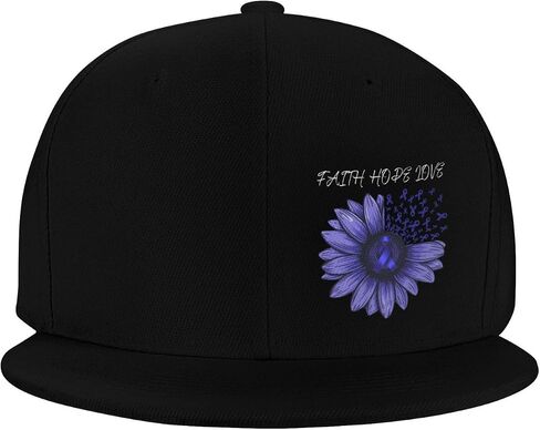 Sunflower Colorectal Cancer Awareness Dark Blue Ribbon Adult Adjustable Outdoor Sports Trucker Hats Stylish Baseball Cap0 in Saudi Arabia
