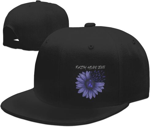 Sunflower Colorectal Cancer Awareness Dark Blue Ribbon Adult Adjustable Outdoor Sports Trucker Hats Stylish Baseball Cap0 in Saudi Arabia