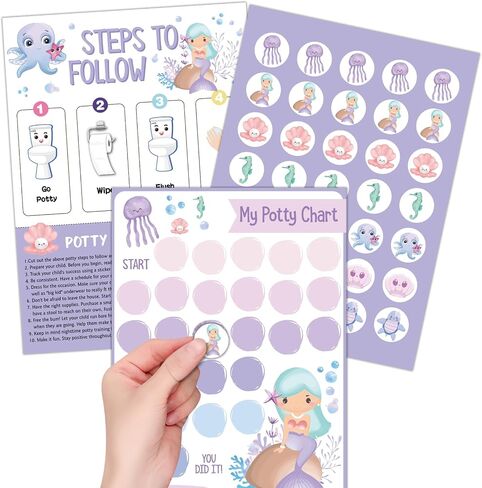 Unicorn Potty Training Chart for Toddler Girls - Potty Training Sticker Chart for Girls Potty with Sticker, Sticker Chart for Kids Potty Training Reward Chart, Kids Reward Chart in Kuwait