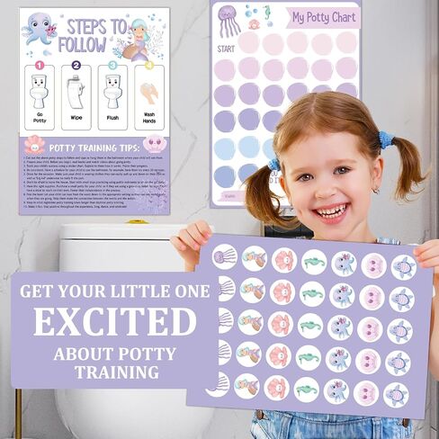Unicorn Potty Training Chart for Toddler Girls - Potty Training Sticker Chart for Girls Potty with Sticker, Sticker Chart for Kids Potty Training Reward Chart, Kids Reward Chart in Kuwait