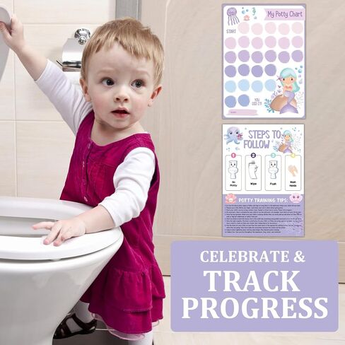 Unicorn Potty Training Chart for Toddler Girls - Potty Training Sticker Chart for Girls Potty with Sticker, Sticker Chart for Kids Potty Training Reward Chart, Kids Reward Chart in Kuwait