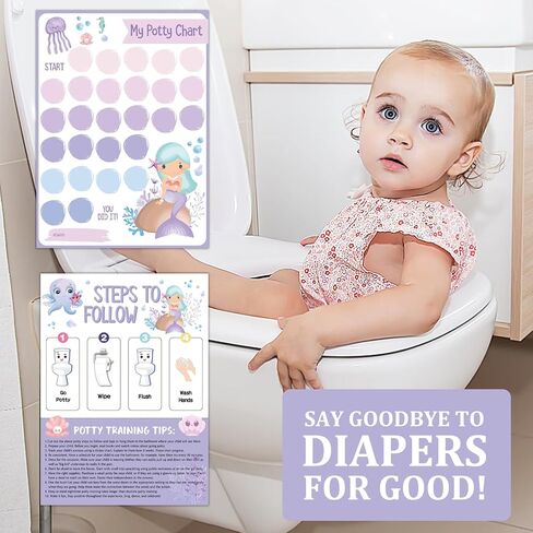 Unicorn Potty Training Chart for Toddler Girls - Potty Training Sticker Chart for Girls Potty with Sticker, Sticker Chart for Kids Potty Training Reward Chart, Kids Reward Chart in Kuwait