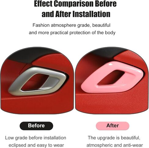 for Challenger Inner Door Handle Cover Trim Accessories for Dodge Challenger 2015-2023 (Carbon Fiber Black Style,ABS,2Pcs/Set) in Saudi Arabia
