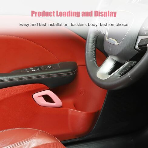 for Challenger Inner Door Handle Cover Trim Accessories for Dodge Challenger 2015-2023 (Carbon Fiber Black Style,ABS,2Pcs/Set) in Saudi Arabia