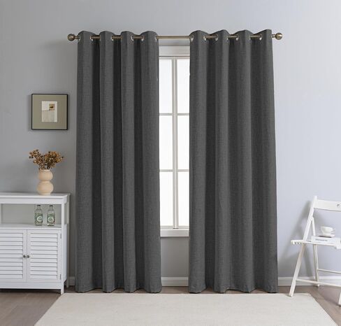 PFAS Free Natural Linen Curtains 84 inch Length 2 Panels Set Burg 100% Blackout Long Drapes for Bedroom Living Room Blackout Darkening Curtain Thermal Insulated (52x84 inch,Natural) in Saudi Arabia