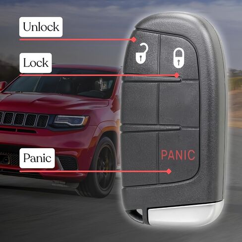 Replacement Keyless Entry Remote Car Key Fob M3N40821302 433MHz 46 Chip 3 Buttons for Jeep Grand Cherokee 2014 2015 2016 2017 2018 2019 2020 2021 2022 in Saudi Arabia