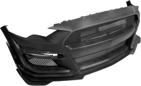 FREEMOTOR802 Aftermarket Front Bumper Cover Conversion Kit GT500 Style fits 2018-2023 Ford Mustang with Front Bumper Lip, Grille and Fog Light Cover Black Primer PP in Saudi Arabia