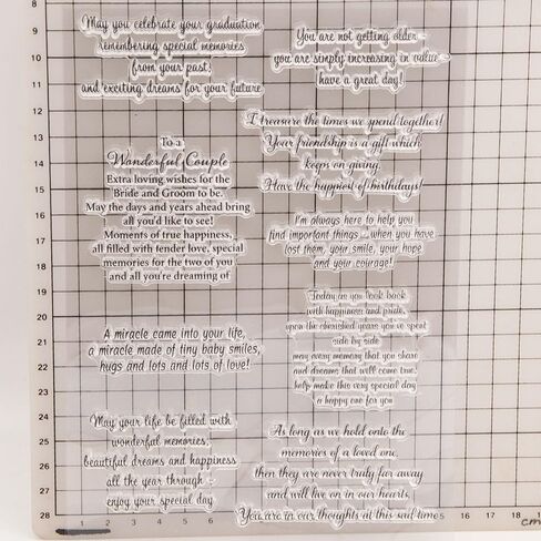 Arbuya Birthday Verses Clear Stamps for Card Making,Sentiment Silicone Stamps Happy Birthday Sayings Rubber Stamps for Gift Tags Paper Crafting Scrapbooking Decoration in Kuwait