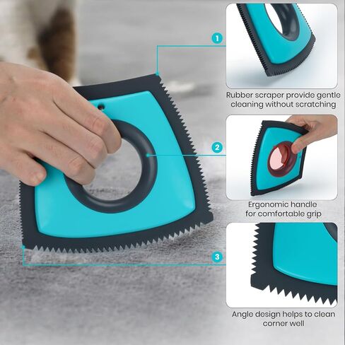 MAVRIZ Carpet Rake for Pet Hair Removal with Dual Copper Blades, 57" Long Handle Pet Hair Remover for Carpet, Cat Dog Hair Remover Carpet Scraper in Saudi Arabia