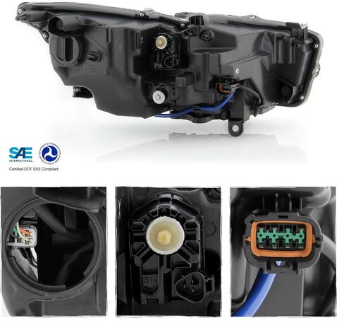 AKKON - FITS 2014-2022 Infiniti Q50 w/o AFS LED جهاز الإسقاط المصابيح الأمامية CLEAR CLAS in Kuwait