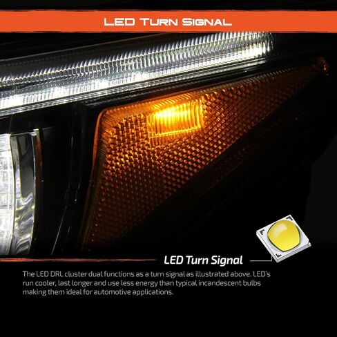 AKKON - FITS 2014-2022 Infiniti Q50 w/o AFS LED جهاز الإسقاط المصابيح الأمامية CLEAR CLAS in Kuwait