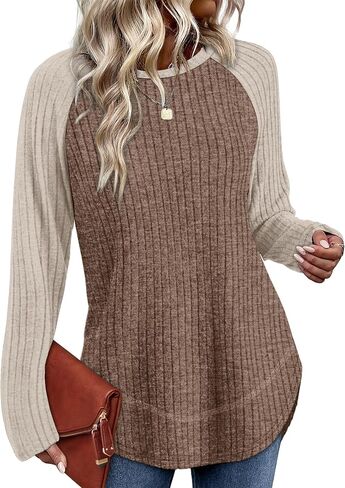 WIHOLL Long Sleeve Shirts for Women Fall Sweaters 2025 Lightweight Casual Tunic Tops Loose Fit Winter Clothing S-2XL in Saudi Arabia
