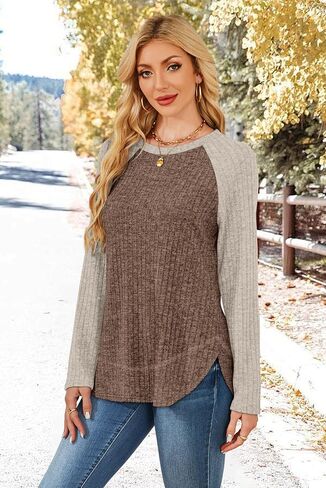 WIHOLL Long Sleeve Shirts for Women Fall Sweaters 2025 Lightweight Casual Tunic Tops Loose Fit Winter Clothing S-2XL in Saudi Arabia