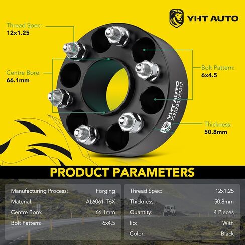 yhtauto 6x4.5 بوصة محور فواصل العجلة المركزية 2 بوصة نوبات الحدود 2005-2022 ، باثفايندر 2005-2012 ، خط الاستواء 2009-2012 ، Xterra 2005-2015 6 in Saudi Arabia