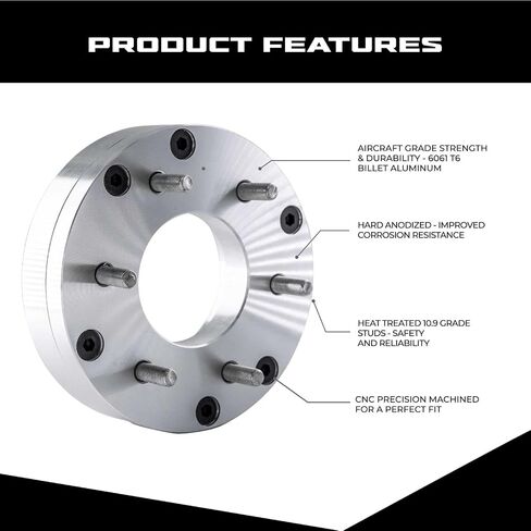EZAccessory 2 Wheel Adapter 5x4.5 to 6x5.5 (5x114.3 to 6x139.7) Thickness 2 inch in Saudi Arabia