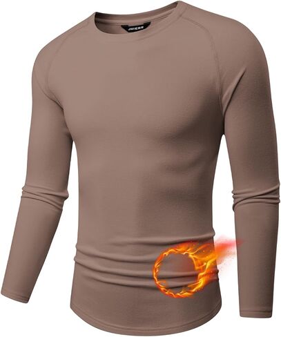 JMIERR Mens Muscle Shirts Slim Fitted Crew Neck Long Sleeve Thermal Fleece Pullover Sweater Shirt in Saudi Arabia