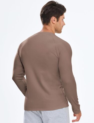JMIERR Mens Muscle Shirts Slim Fitted Crew Neck Long Sleeve Thermal Fleece Pullover Sweater Shirt in Saudi Arabia