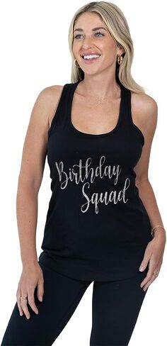 MISS POPULAR Birthday Tank Top for Women with Chest Print| Glitter Birthday Girl, Queen, Squad, Its My Birthday | Sizes S-3XL in Kuwait