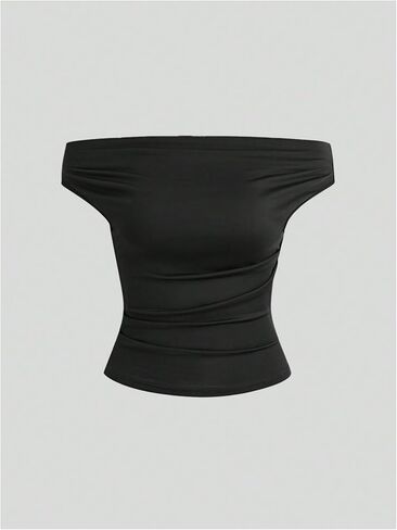 Wdirara Women's 3 Pack Of Counter Ruched Tops Short Slim Tirt Tirt in Kuwait