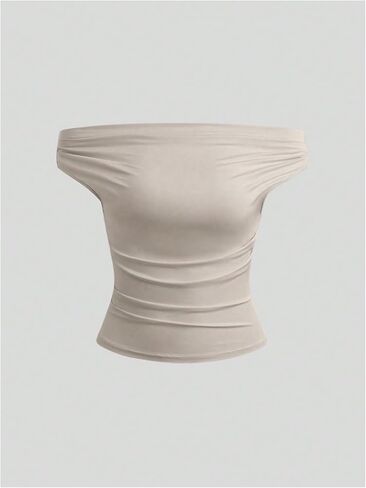Wdirara Women's 3 Pack Of Counter Ruched Tops Short Slim Tirt Tirt in Kuwait