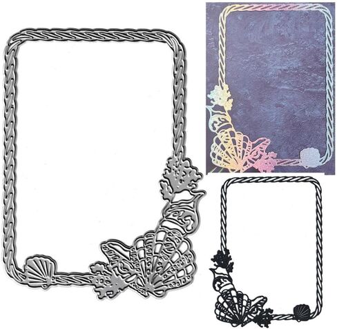 8pcs Seaweed Cutting Dies, Sea Grass Starfish Conch Die Cuts Metal Embossing Stencils Template Mould for Card Scrapbooking and DIY Craft Album Paper Card Decor in Saudi Arabia