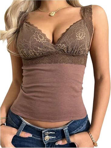 MakeMeChic Women's Floral Lace Sweetheart Tank Backless Fitted Going Out Crop Tops in Saudi Arabia