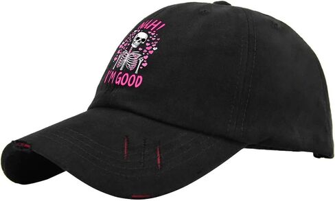 Nah! Im Good Antis Valentines Day Hats for Mens Washed Distressed Baseball Cap Classic Washed Running Hats Breathable in Saudi Arabia