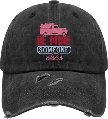 Be Mine Someone Else's Valentines Hat for Men Washed Distressed Baseball Caps Vintage Washed Hiking Hats Light Weight in Saudi Arabia