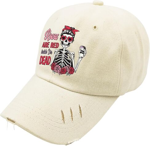 Roses are Red Inside Im Dead Valentines Hats for Men Washed Distressed Baseball Cap Soft Washed Dad Hat Adjustable in Saudi Arabia