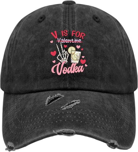 V مخصص لـ Vodkas No Vodkas No Valentines for Men Gashed Capeball Cap Soft Soft Add Dad Adtable Adlementible in Saudi Arabia