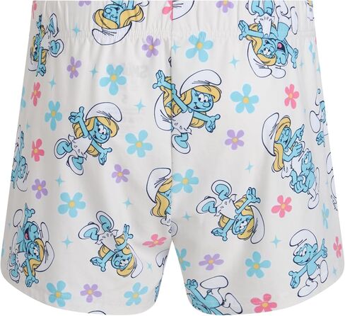 مجموعة Pajama النسائية Smurfs ، شورتات بيجاما مطاطية ناعمة وأكمام قصيرة ، طوق من الدرجة الأولى ، زر أسفل الأعلى in Kuwait