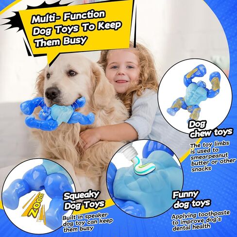 Furdog Tough Dog Toys for Aggressive Chewers – Indestructible Chew Toys for Medium & Large Dogs, Squeaky Toys to Keep Them Busy, Reduce Anxiety, Bacon Flavor in Saudi Arabia