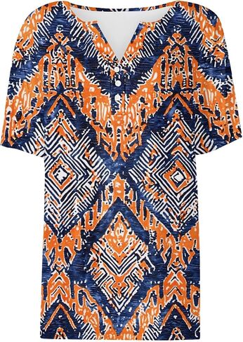 Womens 2025 Floral Summer Blouses Dressy Casual Tops V Neck 3/4 Length Sleeve Shirt Trendy Boho Spring Ladies Clothes in Saudi Arabia