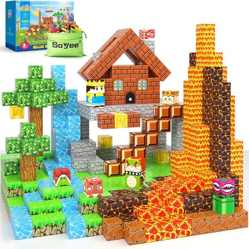 120PCS 1'' Magnetic Blocks-Build Mine Magnet World Set Sensory Toys for Kids 3+ Years Old Magnetic Cubes for Boys Toddler Boys Toys Age 4-6 8-10 10-12 in Saudi Arabia