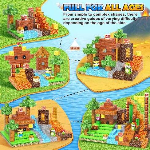 120PCS 1'' Magnetic Blocks-Build Mine Magnet World Set Sensory Toys for Kids 3+ Years Old Magnetic Cubes for Boys Toddler Boys Toys Age 4-6 8-10 10-12 in Saudi Arabia