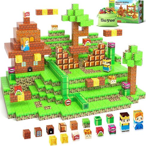 120PCS 1'' Magnetic Blocks-Build Mine Magnet World Set Sensory Toys for Kids 3+ Years Old Magnetic Cubes for Boys Toddler Boys Toys Age 4-6 8-10 10-12 in Kuwait