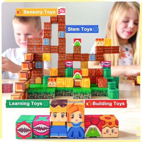 120PCS 1'' Magnetic Blocks-Build Mine Magnet World Set Sensory Toys for Kids 3+ Years Old Magnetic Cubes for Boys Toddler Boys Toys Age 4-6 8-10 10-12 in Kuwait