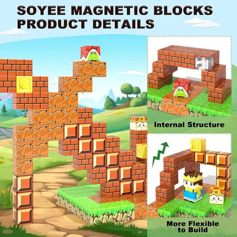 120PCS 1'' Magnetic Blocks-Build Mine Magnet World Set Sensory Toys for Kids 3+ Years Old Magnetic Cubes for Boys Toddler Boys Toys Age 4-6 8-10 10-12 in Kuwait