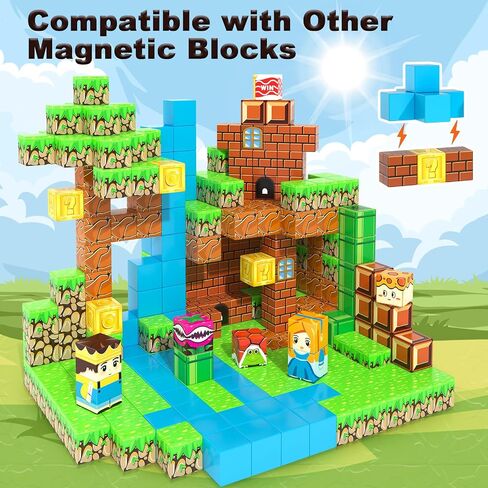 120PCS 1'' Magnetic Blocks-Build Mine Magnet World Set Sensory Toys for Kids 3+ Years Old Magnetic Cubes for Boys Toddler Boys Toys Age 4-6 8-10 10-12 in Kuwait
