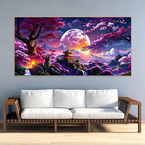 5D Large Diamond Art Painting,Four Season Diamond Art Kits for Adults,DIY Full Drill Crystal Rhinestone Arts and Crafts,Butterfly Flowers Art Painting with Diamond Home Wall Decor 27.5 X 15.7inch in Saudi Arabia